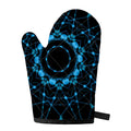 Dark Blue Kaleidoscope Print Single Oven Mitt
