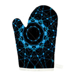 Dark Blue Kaleidoscope Print Single Oven Mitt