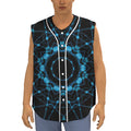 Dark Blue Kaleidoscope Print Sleeveless Baseball Jersey