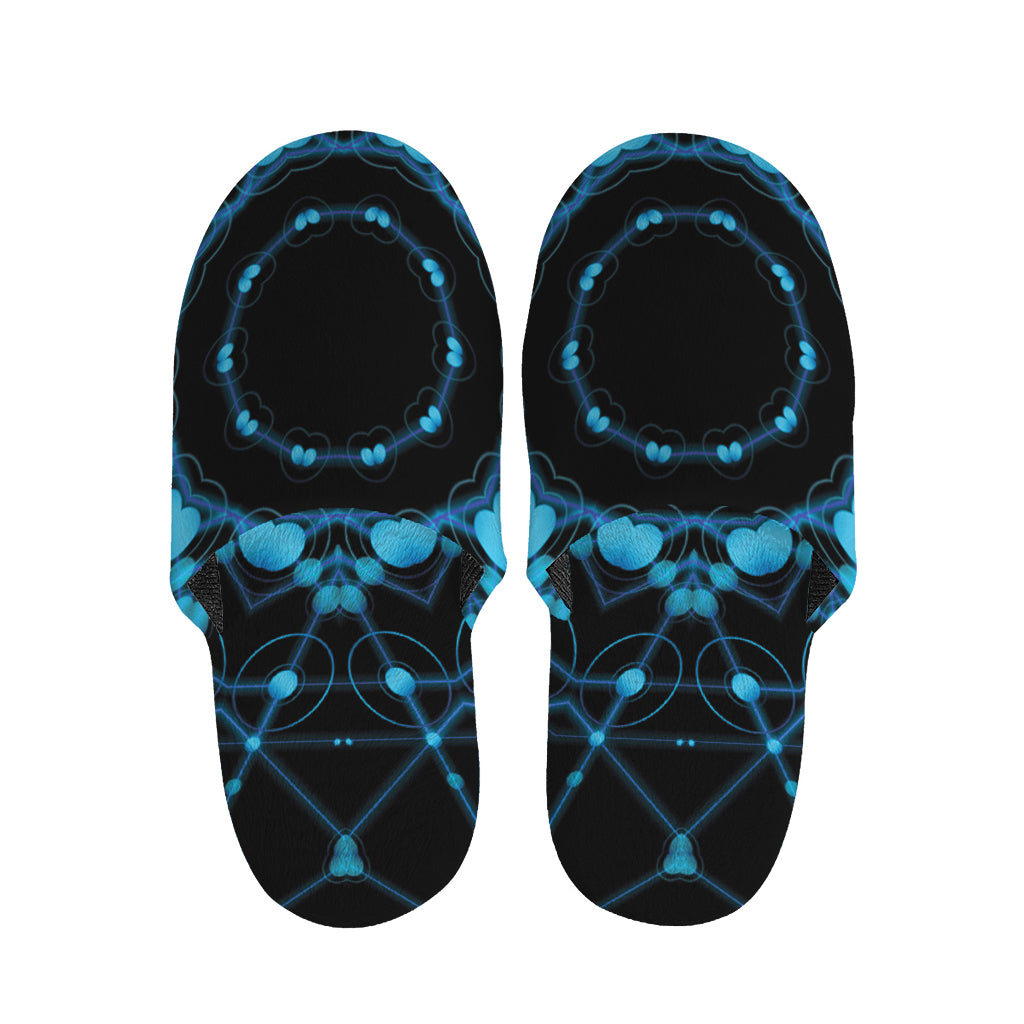 Dark Blue Kaleidoscope Print Slippers
