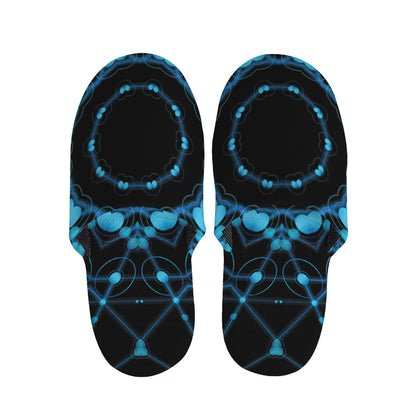 Dark Blue Kaleidoscope Print Slippers