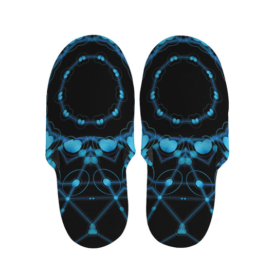 Dark Blue Kaleidoscope Print Slippers
