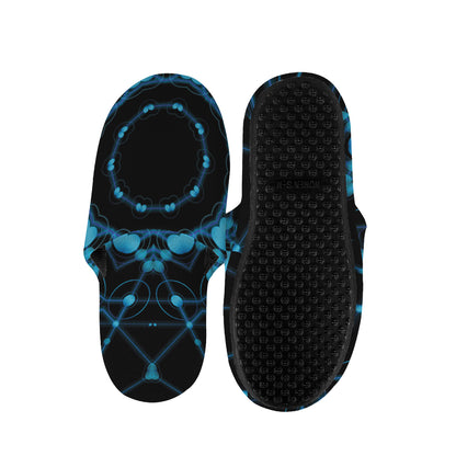 Dark Blue Kaleidoscope Print Slippers