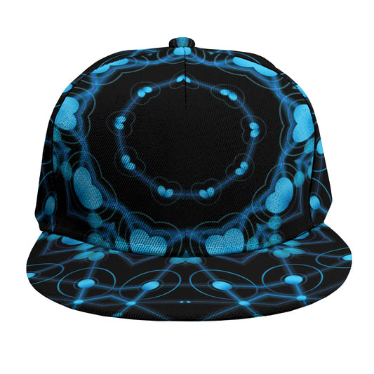 Dark Blue Kaleidoscope Print Snapback Cap