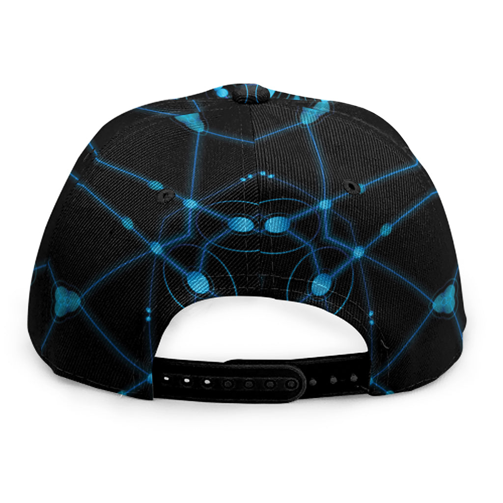Dark Blue Kaleidoscope Print Snapback Cap