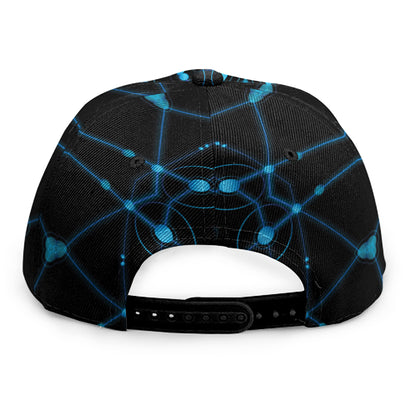 Dark Blue Kaleidoscope Print Snapback Cap