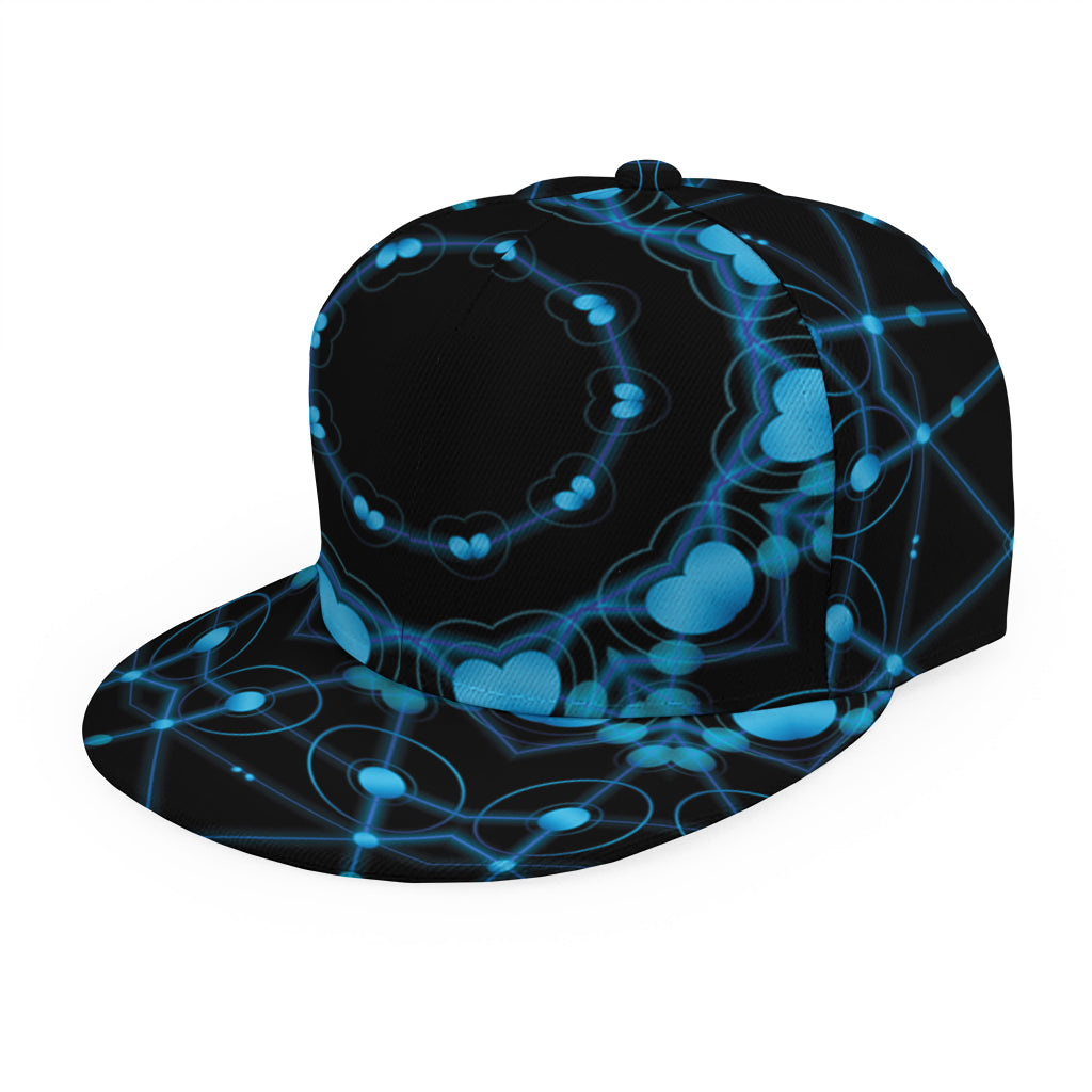Dark Blue Kaleidoscope Print Snapback Cap