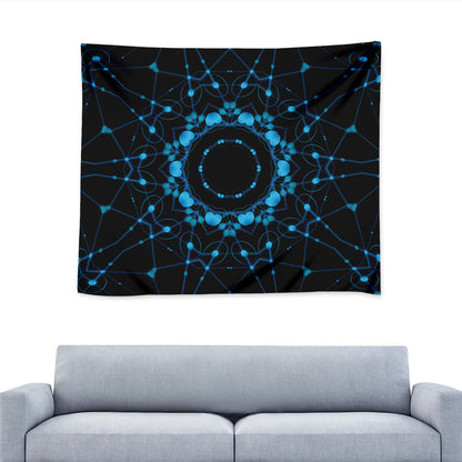 Dark Blue Kaleidoscope Print Tapestry