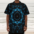 Dark Blue Kaleidoscope Print Textured Short Sleeve Shirt