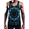 Dark Blue Kaleidoscope Print Men's Workout Tank Top