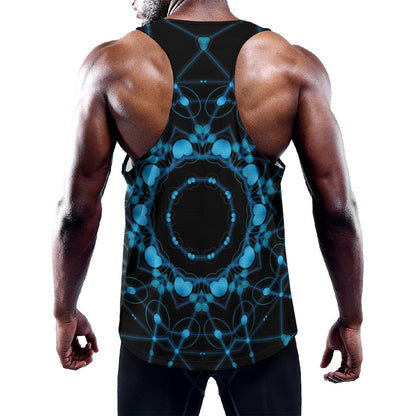 Dark Blue Kaleidoscope Print Training Tank Top