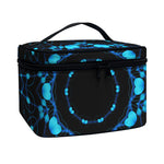 Dark Blue Kaleidoscope Print Travel Makeup Bag