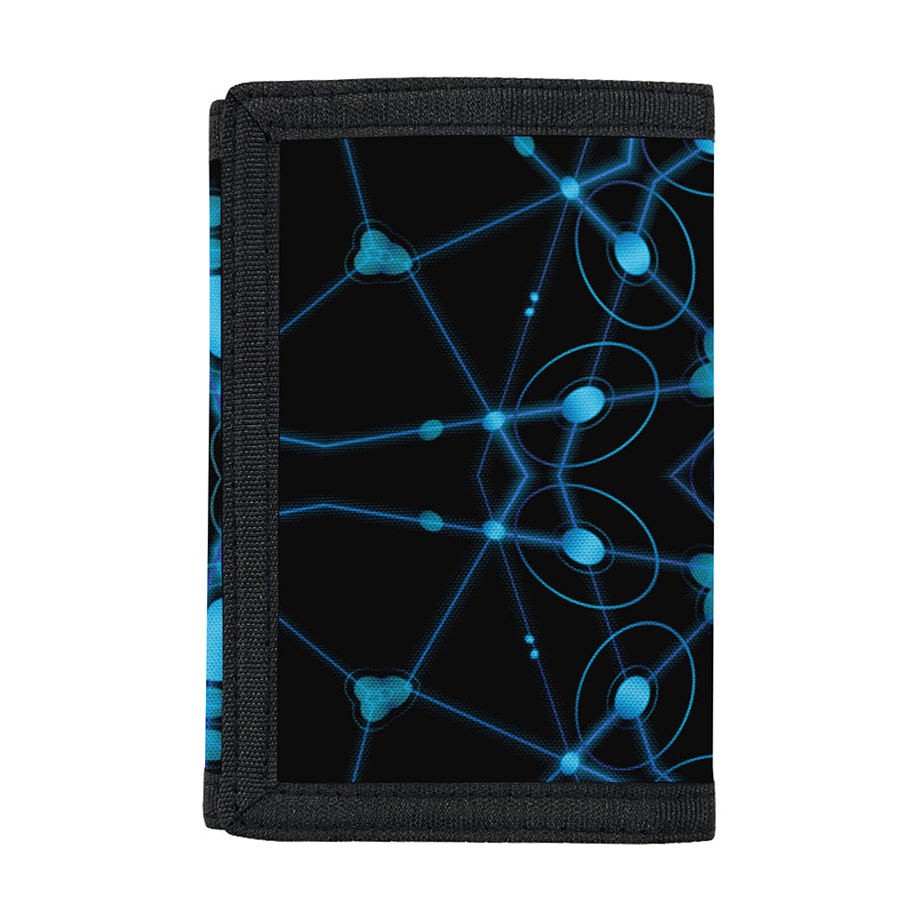 Dark Blue Kaleidoscope Print Trifold Wallet
