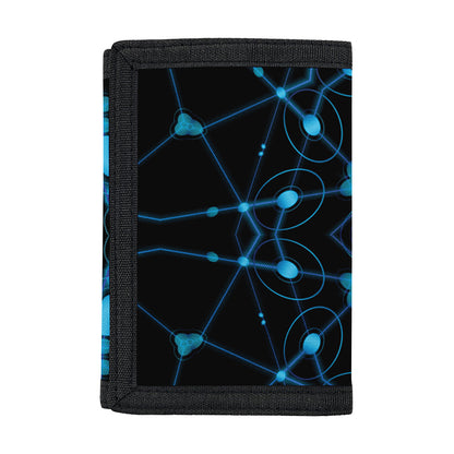 Dark Blue Kaleidoscope Print Trifold Wallet