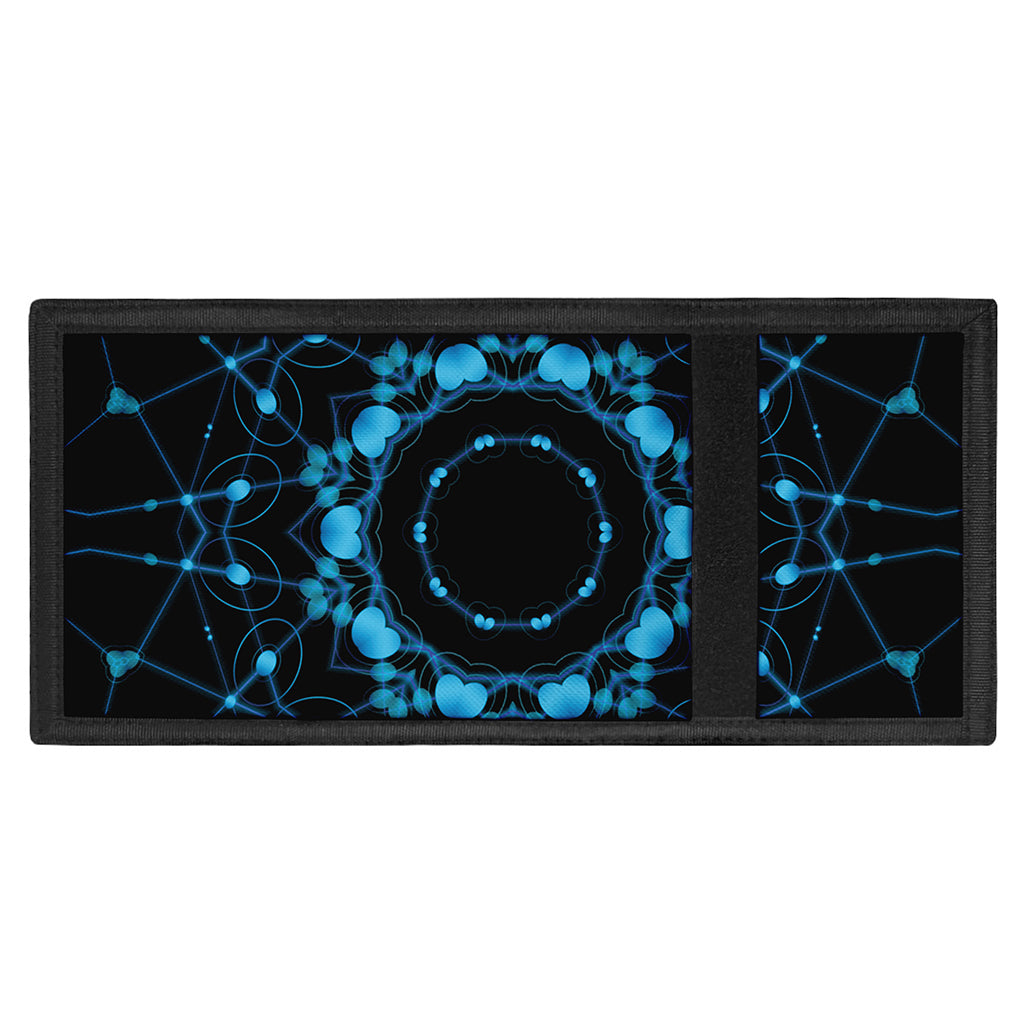 Dark Blue Kaleidoscope Print Trifold Wallet