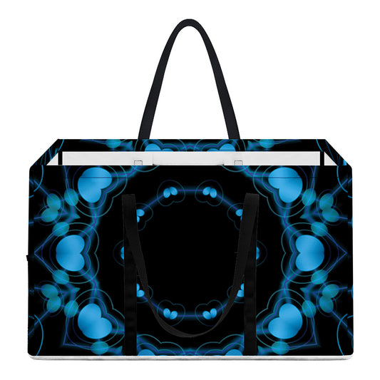 Dark Blue Kaleidoscope Print Utility Tote Bag