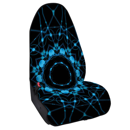 Dark Blue Kaleidoscope Print Waterproof Car Seat Cover