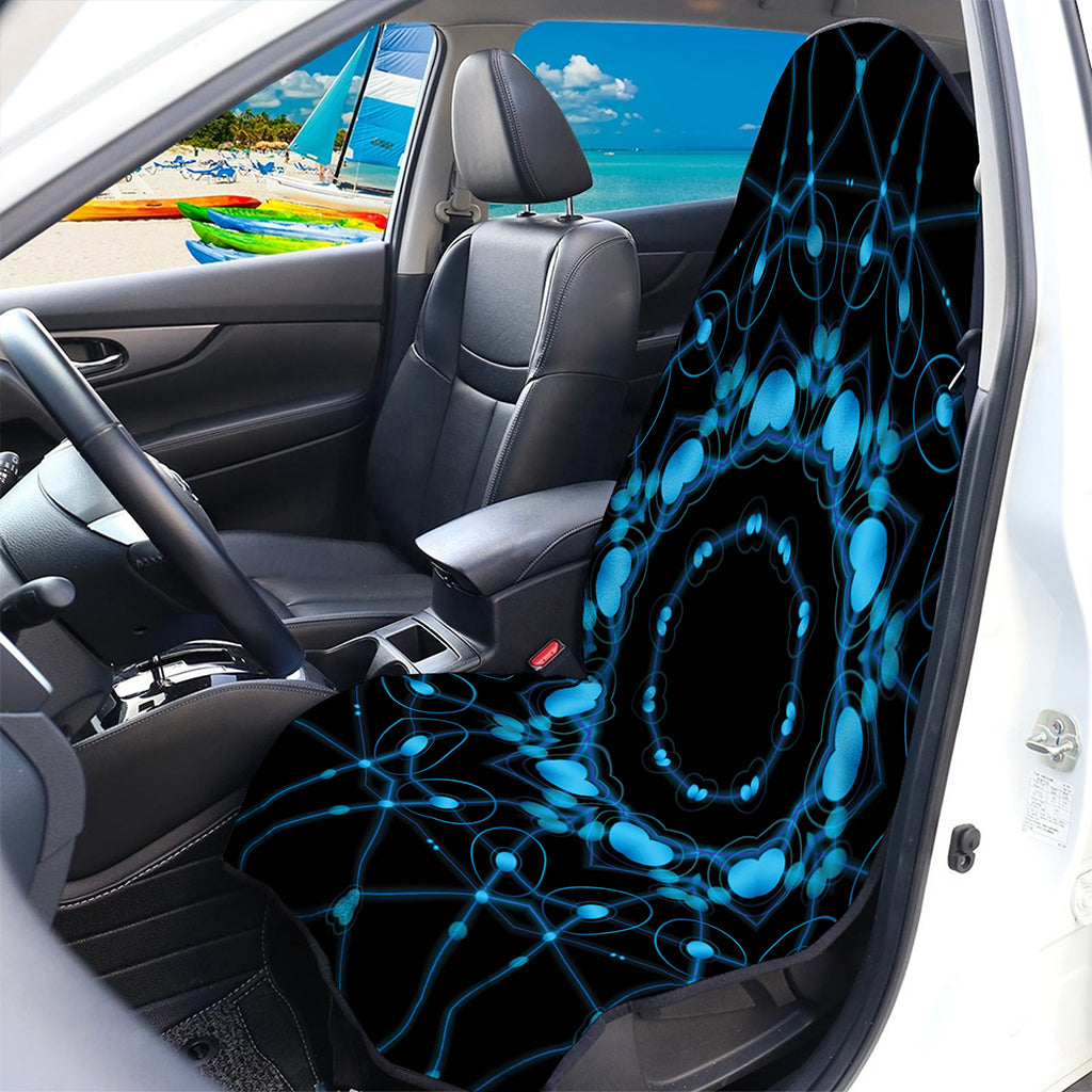 Dark Blue Kaleidoscope Print Waterproof Car Seat Cover