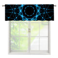 Dark Blue Kaleidoscope Print Window Valance