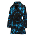 Dark Blue Kaleidoscope Print Women's Bathrobe