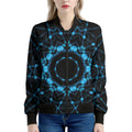Dark Blue Kaleidoscope Print Women's Bomber Jacket