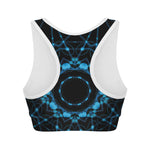 Dark Blue Kaleidoscope Print Women's Sports Bra