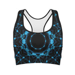 Dark Blue Kaleidoscope Print Women's Sports Bra