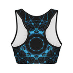 Dark Blue Kaleidoscope Print Women's Sports Bra