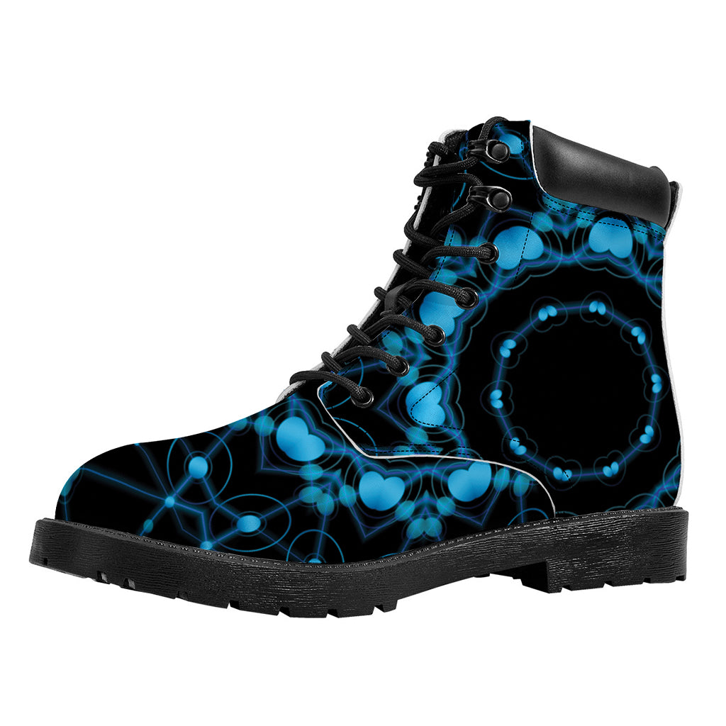 Dark Blue Kaleidoscope Print Work Boots