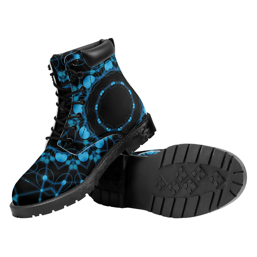 Dark Blue Kaleidoscope Print Work Boots