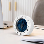 Dark Blue Marble Print Alarm Clock