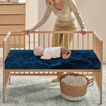 Dark Blue Marble Print Baby Crib Sheet
