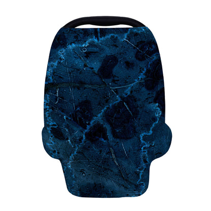 Dark Blue Marble Print Baby Seat Cover