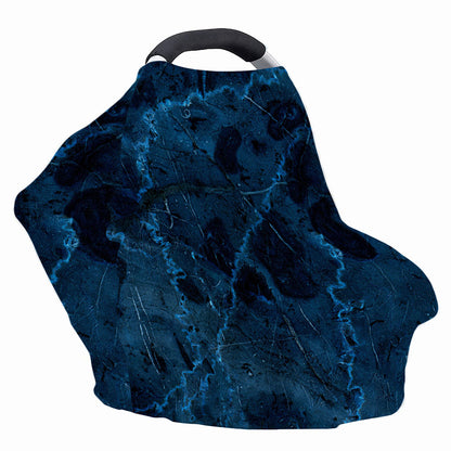 Dark Blue Marble Print Baby Seat Cover