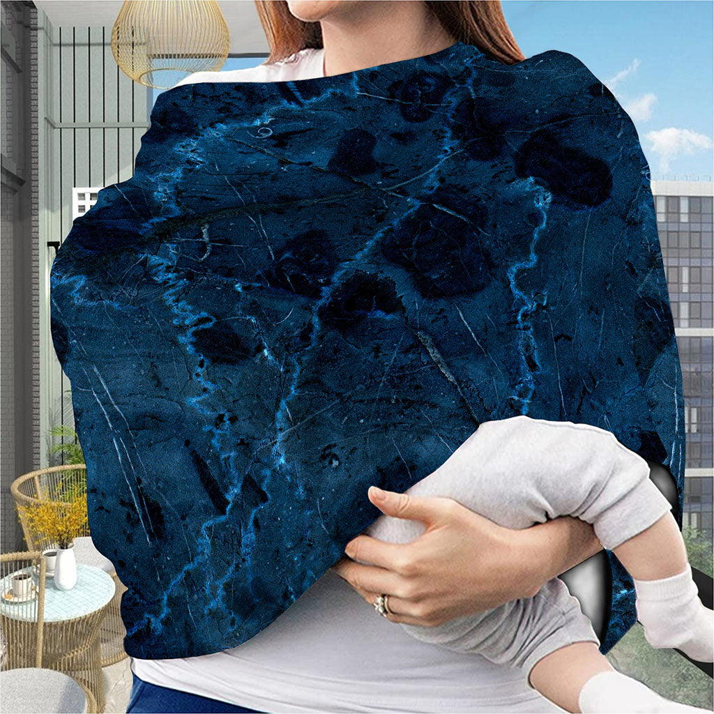 Dark Blue Marble Print Baby Seat Cover