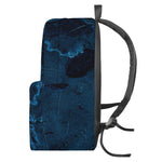Dark Blue Marble Print Backpack