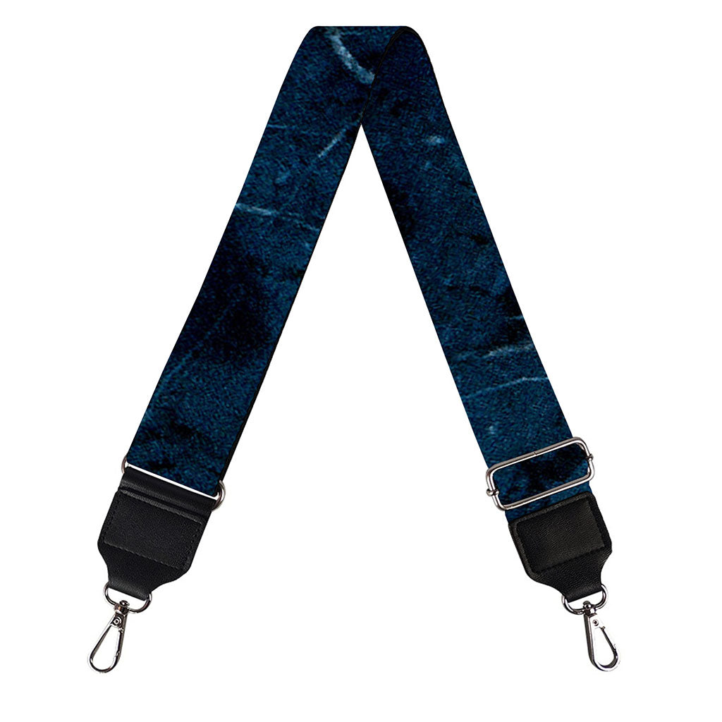 Dark Blue Marble Print Bag Strap