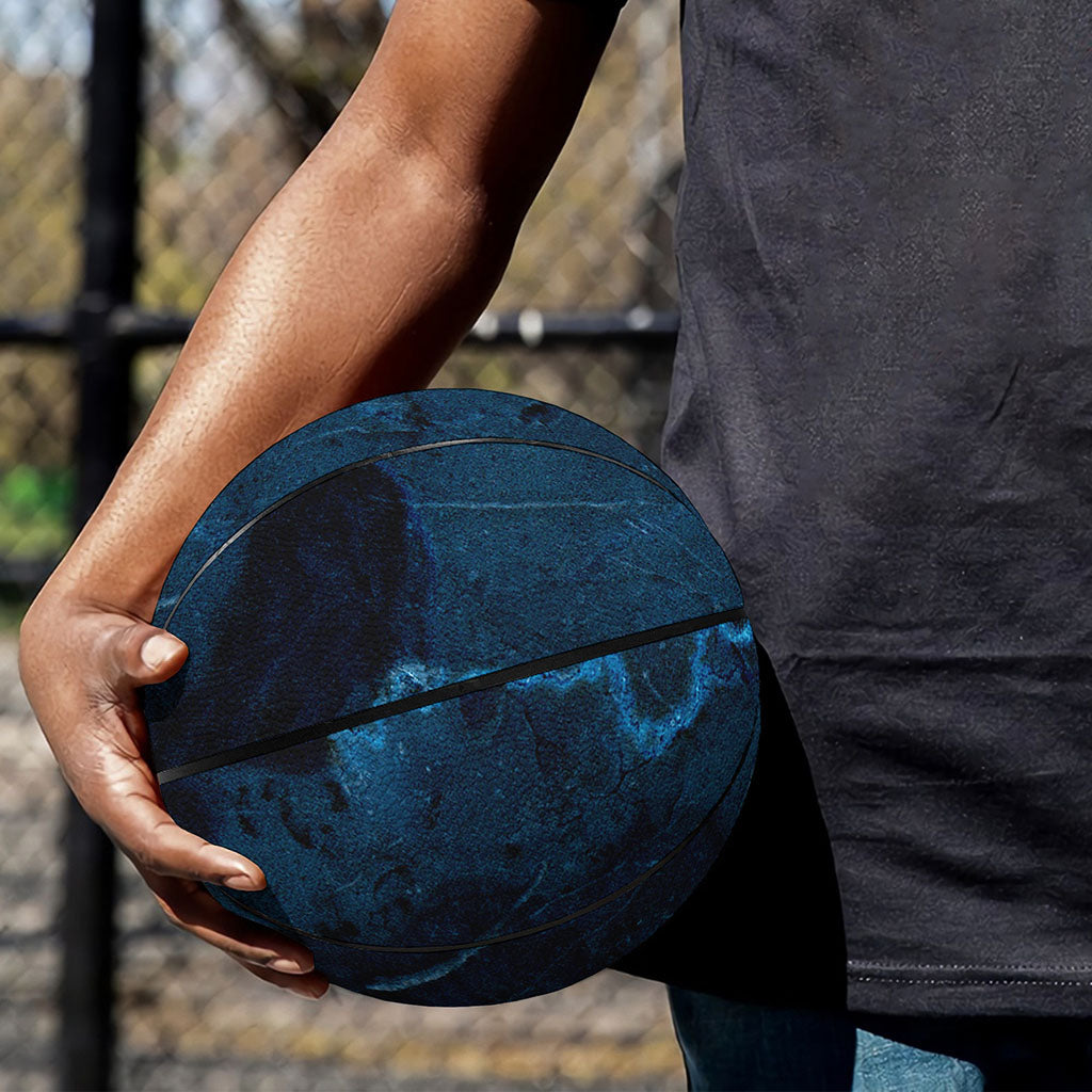 Dark Blue Marble Print Basketball