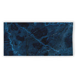 Dark Blue Marble Print Beach Towel