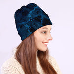 Dark Blue Marble Print Beanie