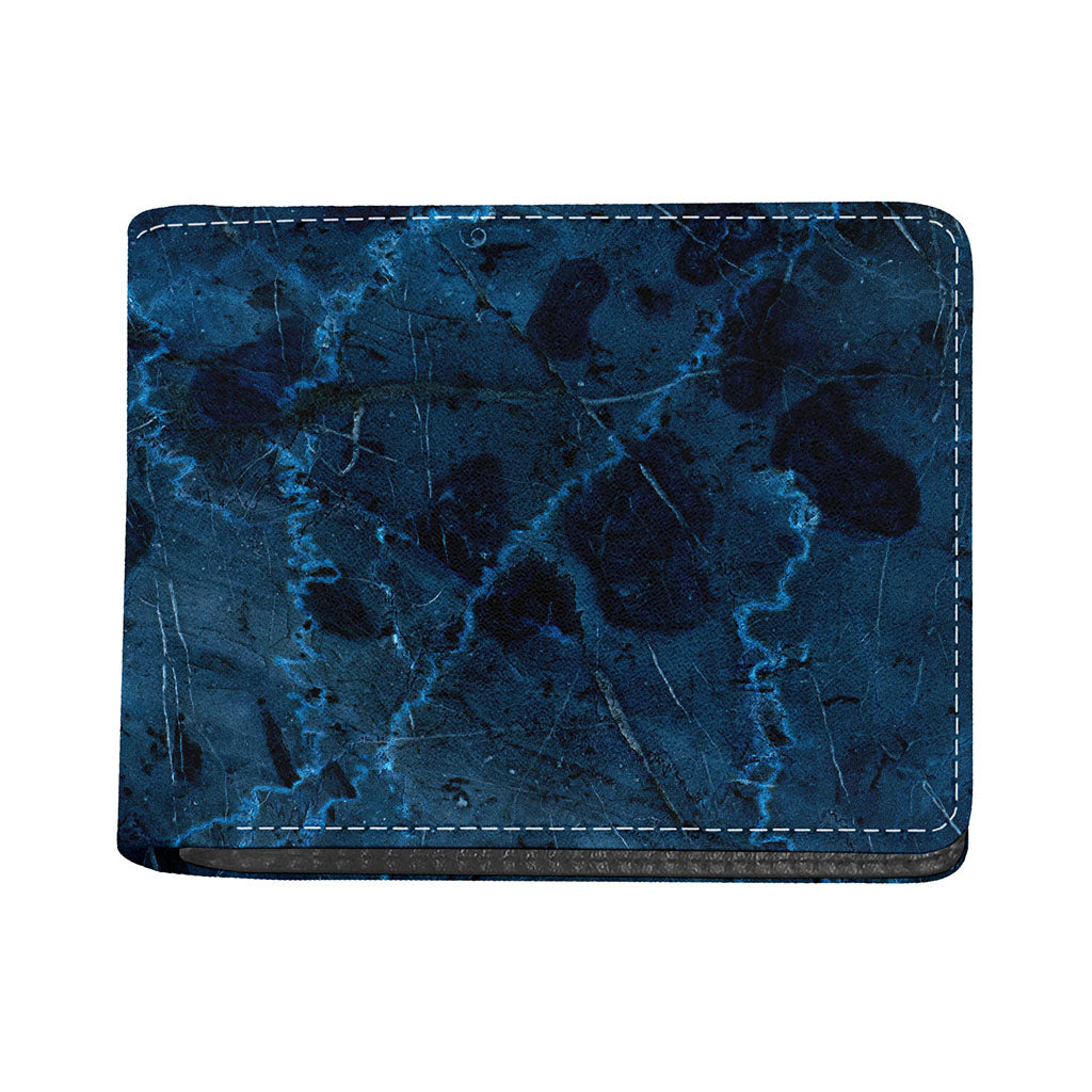 Dark Blue Marble Print Bifold Wallet