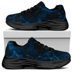 Dark Blue Marble Print Black Chunky Shoes