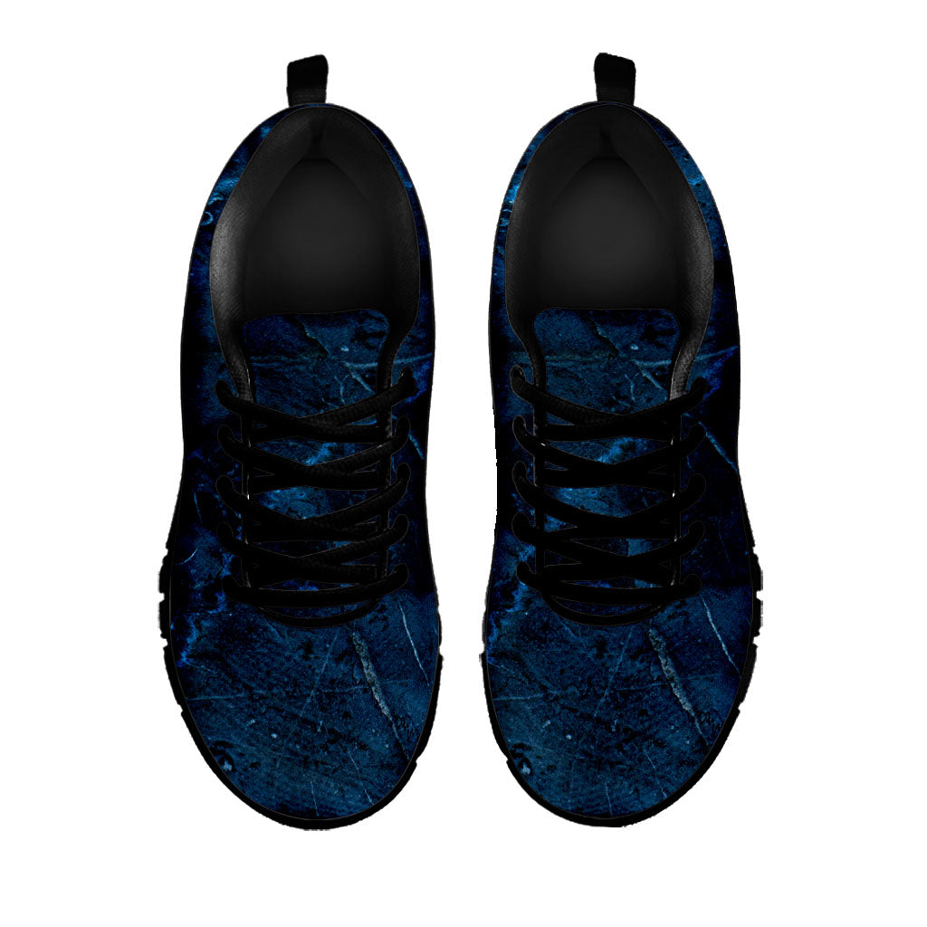 Dark Blue Marble Print Black Running Shoes