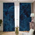 Dark Blue Marble Print Dimout Pencil Pleat Curtains