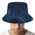 Dark Blue Marble Print Bucket Hat