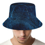 Dark Blue Marble Print Bucket Hat