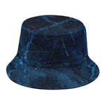Dark Blue Marble Print Bucket Hat