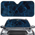 Dark Blue Marble Print Car Windshield Sun Shade