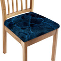 Dark Blue Marble Print Chair Cushion Cover