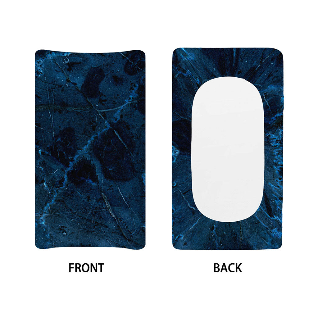 Dark Blue Marble Print Changing Pad Cover